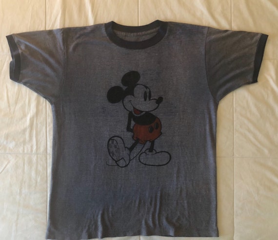 RARE 1970s Mickey Mouse Ringer t-shirt size Med