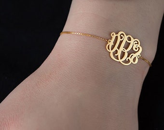 Personalized Monogram Bracelet - Custom Name Bracelet - Gold Name Bracelet - Personalized Bracelet - Monogram Name Jewelry