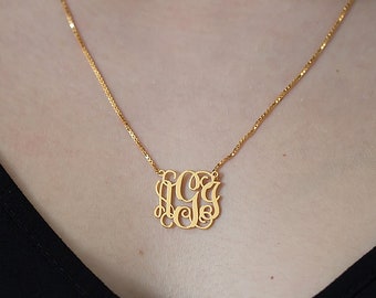 Monogram Necklace - Personalized Monogram Necklace - Bridesmaid Gift - Mother's day gift - Custom Name Necklace