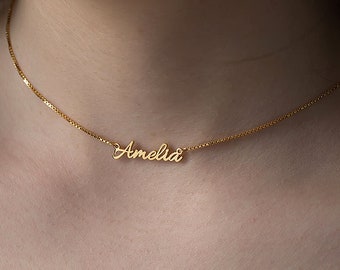 Personalized Name Jewelry,Tiny Name Necklace,Baby Girl Name Necklace,Dainty Name Charm,Bridesmaid Gift,Children Name Necklace, Font #1