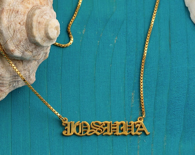 Old English Name Necklace - Best Gift for Mom - Perfect Gift For Her - Name Necklace - Custom Name Necklace - Old English Name