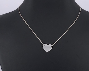 Heart Necklace • Valentines Necklace, Personalized Heart Necklace, • 925 Sterling Silver • Heart necklace with letters