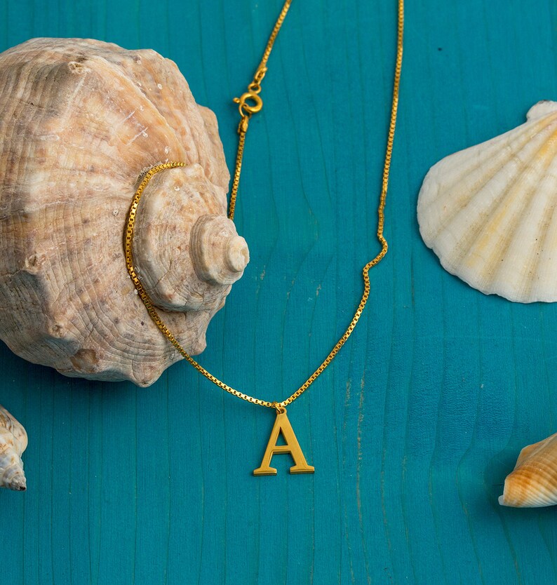 Gold Initial Necklace Christmas Gift Personalized Gifts Etsy