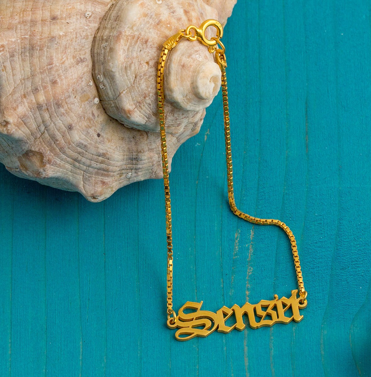 Old English Name Bracelet Old English Font Custom Name Etsy