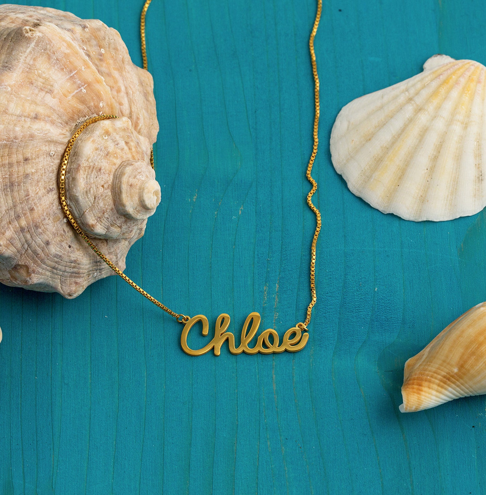 14K Solid Gold Name Necklace Gold Name Plate Gold Name Etsy