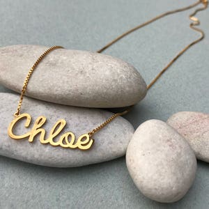 Chloe Name Necklace - Custom Name Necklace - Dainty Name Necklace - Sterling silver - Rose Gold Plated - Yellow Gold Plated - #Special Font#