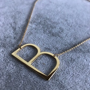 Large Initial Necklace • Sideways Initial Necklace • Monogram Necklace • Custom Bridesmaids Gifts • Oversized Letter Necklace • Big Letter •