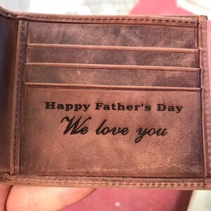 Regalo del Día del Padre - Billetera personalizada para hombres ~ Regalo del Día del Padre ~ Billetera de cuero grabada personalizada ~ Billetera con foto ~ Billeteras para hombres