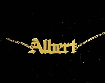 Albert old english font silver 925 And yellow gold plated