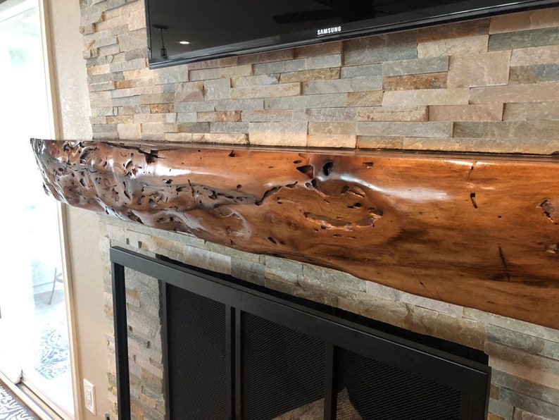 Mantel Live Edge Mounting Hardware Included Etsy