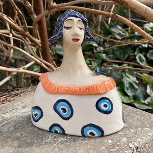 Ceramic Biblo | Benjamin&#39;s Women | Special Handmade Iznik Tile & Pottery | Contemporary Art | Gift | Woman | Ceramic accessory