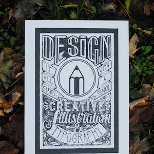 Design - Hand screen printed A3 Art Print