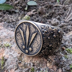 Awen ring wiccan jewelry pagan nature magic