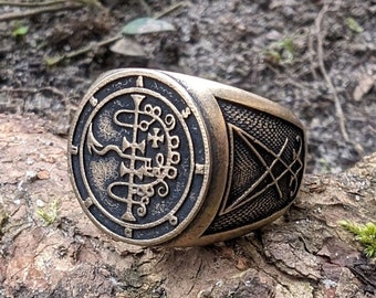 Asmodeus sigil demon ring occult Satanic jewelry