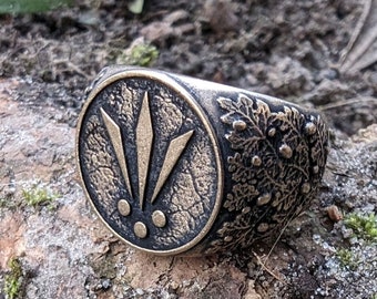 Awen ring wiccan jewelry pagan nature magic