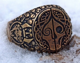 Anillo vikingo nórdico personalizado Hel Asatru joyería celta para hombre