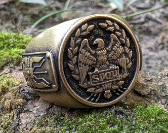 Anillo Aquila spqr, joyería para hombre con águila romana antigua