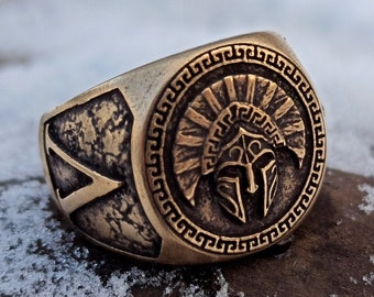 Spartan helmet ring | Greek jewelry men | cool rings