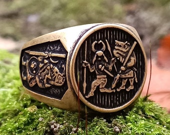 Ancient Viking ring nordic replica mens Norse jewelry