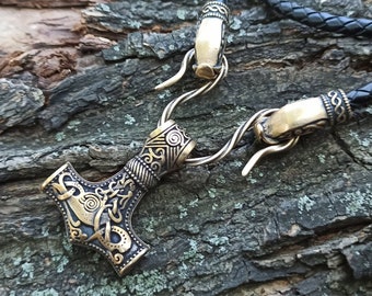 Norse Mjolnir pendant | Viking necklace | Thor's hammer