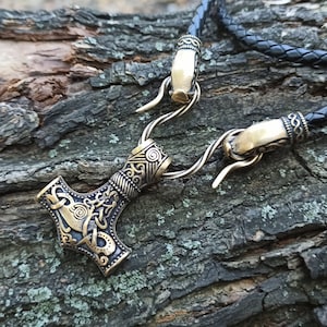 Norse Mjolnir pendant | Viking necklace | Thor's hammer