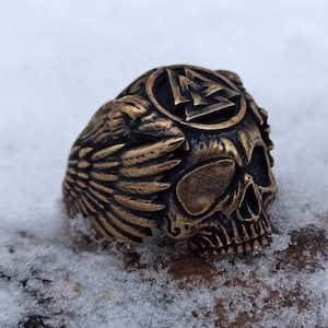 Odin skull ring | Valknut | Viking Norse jewelry