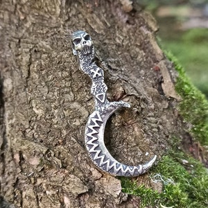 Slavic sickle witchy pendant witchcraft necklace pagan jewelry