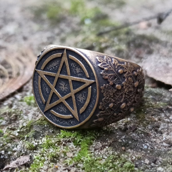 Wiccan magic pentacle ring | witchcraft witchy jewelry