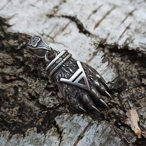 Veles bear paw pendant | Slavic god necklace | Norse pagan jewelry