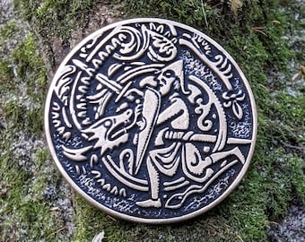 Helm of Awe challenge coin custom metal coins viking gifts for men