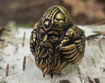 Odin ring | Viking raven Norse jewelry men
