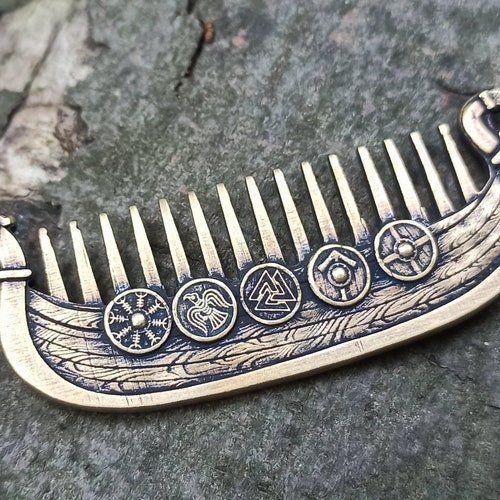 Viking Comb Mustache Metal Accessories Beard Care Mens Etsy