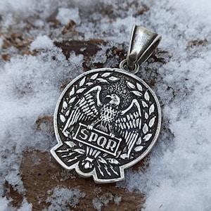 Roman Aquila pendant | SPQR eagle necklace