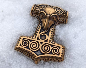 Bronze Mjolnir pendant | Norse necklace | Viking jewelry