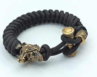 Berserker bear skull paracord bracelet | Viking jewelry men