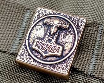 Martelo viking Mjolnir com clipe Molle | Patch militar para uso diário