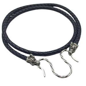 Viking goat silver clasp | leather necklace jewelry