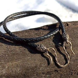 Eagle leather necklace | phoenix bird mens jewelry