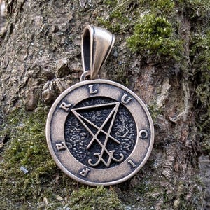 Lucifer Sigil Pendant Occult Jewelry satanic Gothic necklace