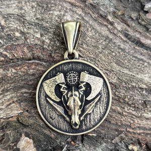 Wolf Skull Pendant Mens Norse jewelry Viking necklace