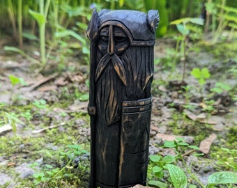 Odin wood statue pagan norse altar viking decor