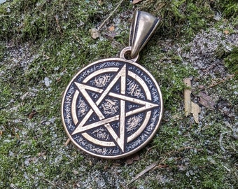 Pentagram pendant witch necklace Wiccan jewelry