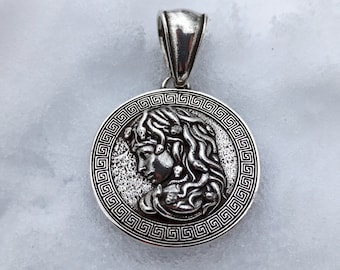 Medusa Gorgon silver pendant | Greek necklace jewelry