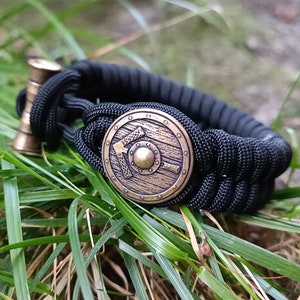 Viking warrior bracelet paracord men norse runes jewelry