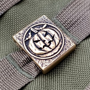 Zucca di Halloween, clip MOLLE, patch morale, equipaggiamento tattico EDC