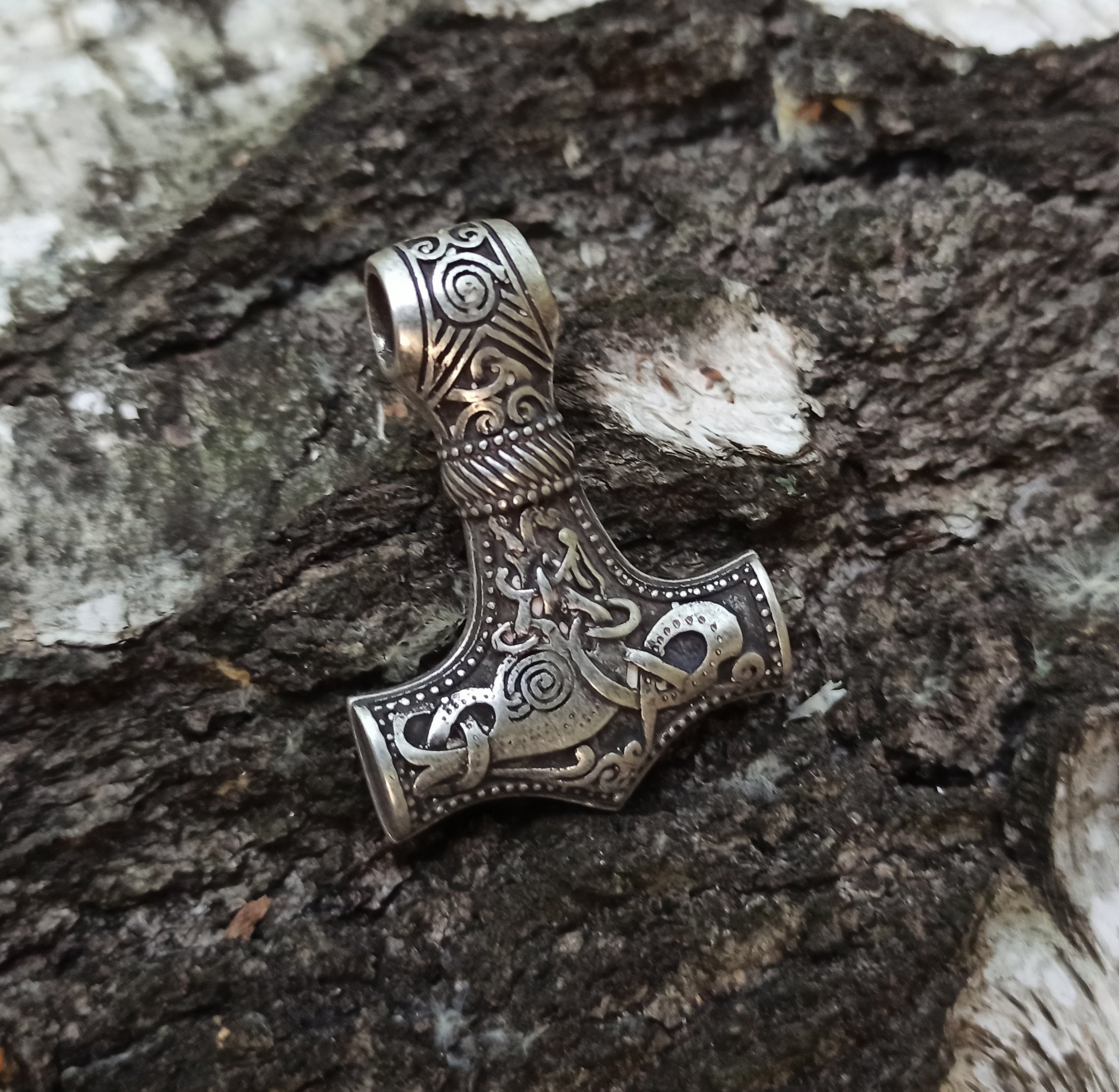 Mjolnir Replica Pendant Norse Necklace Thors Hammer Etsy