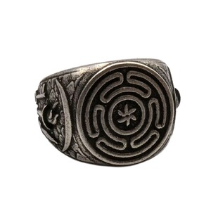 Hecate moon ring Witch rings Greek Goddess Pagan ring Gothic jewelry image 7
