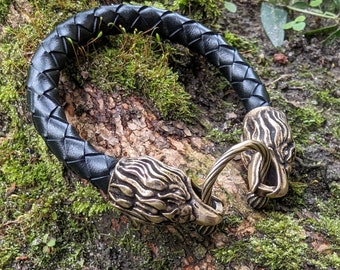 Custom Eagle men leather braided bracelet father day gift