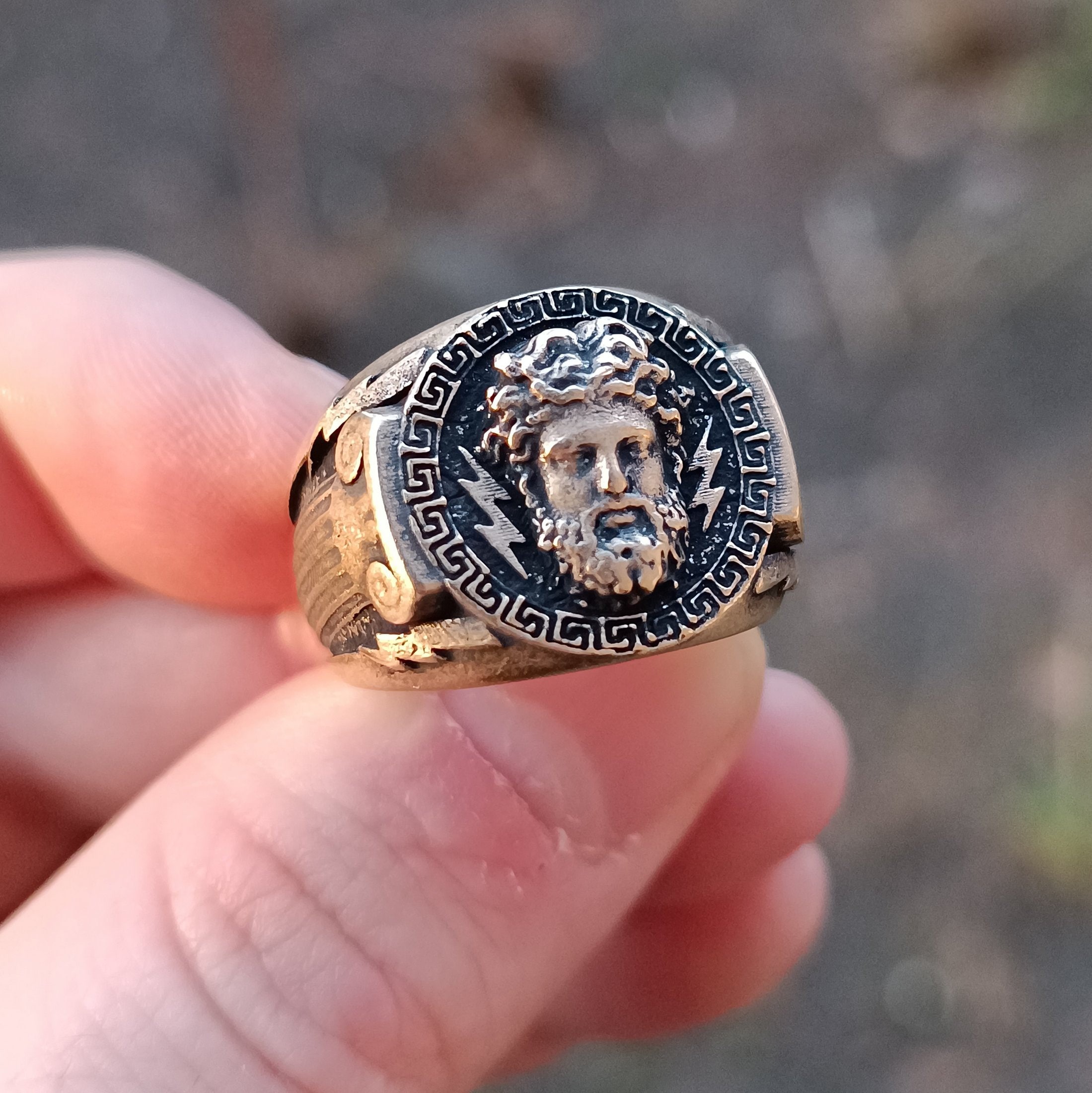 Mythology Rings Zeus Ring Jupiter Signet Rings for Men Greek Mythology Ancient Jewelry ...