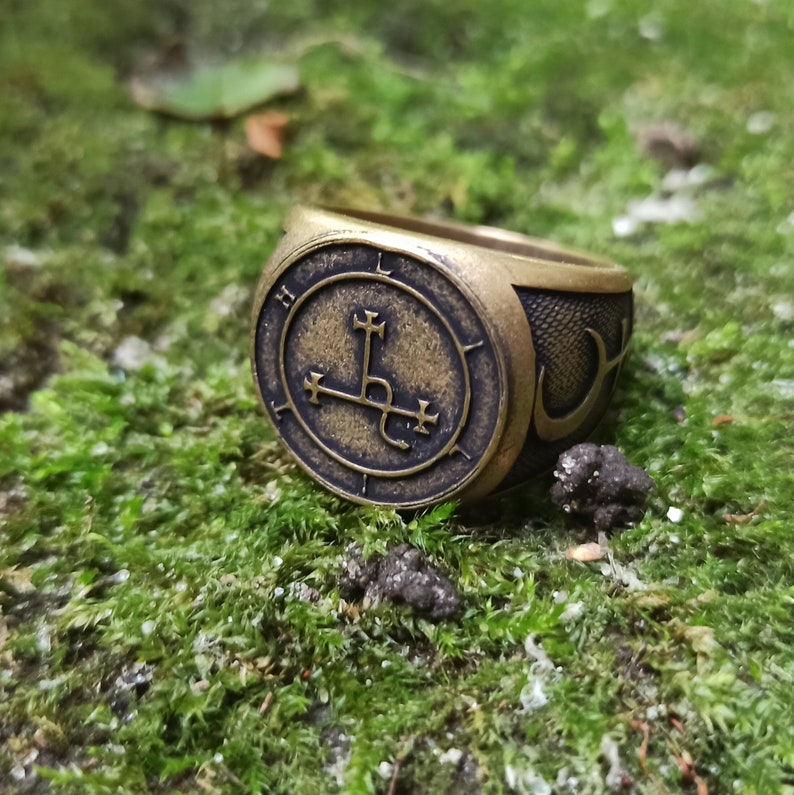 Lilith gothic ring Occult jewelry Witchy rings left hand path Satanic jewelry image 1